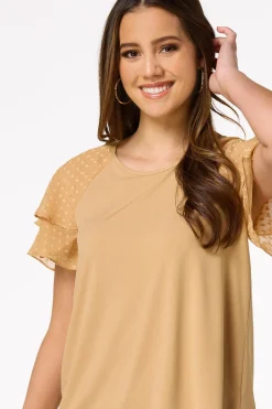 Clip Dot Flutter Sleeve Top