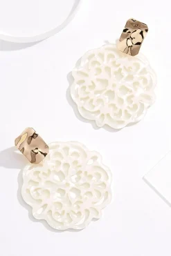 Clip- On Lucite Filigree Earrings