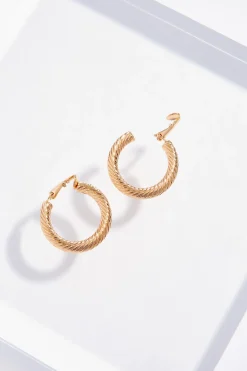 Clip- On Twisted Hoop Earrings