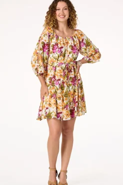 Cold Shoulder Floral Dress