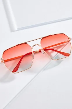 Color Lens Geo Frame Sunglasses