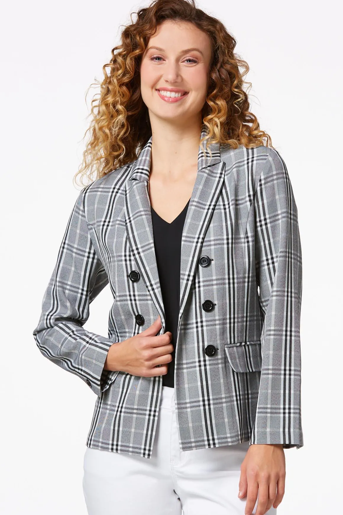 Contrast Check Blazer