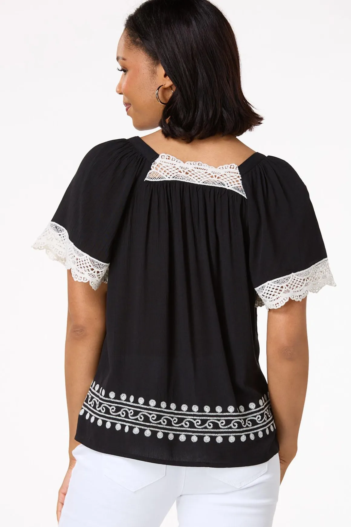 Contrast Crochet Top