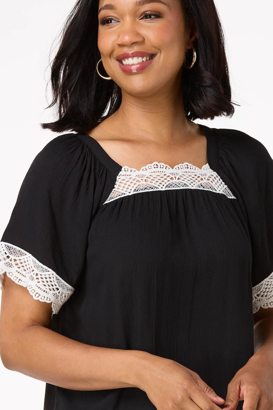 Contrast Crochet Top