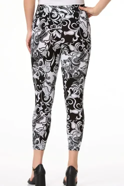 Contrast Floral Capri Leggings