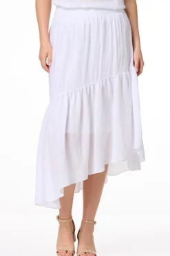 Crepe Asymmetrical Midi Skirt