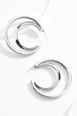Crescent Cutout Hoop Earrings