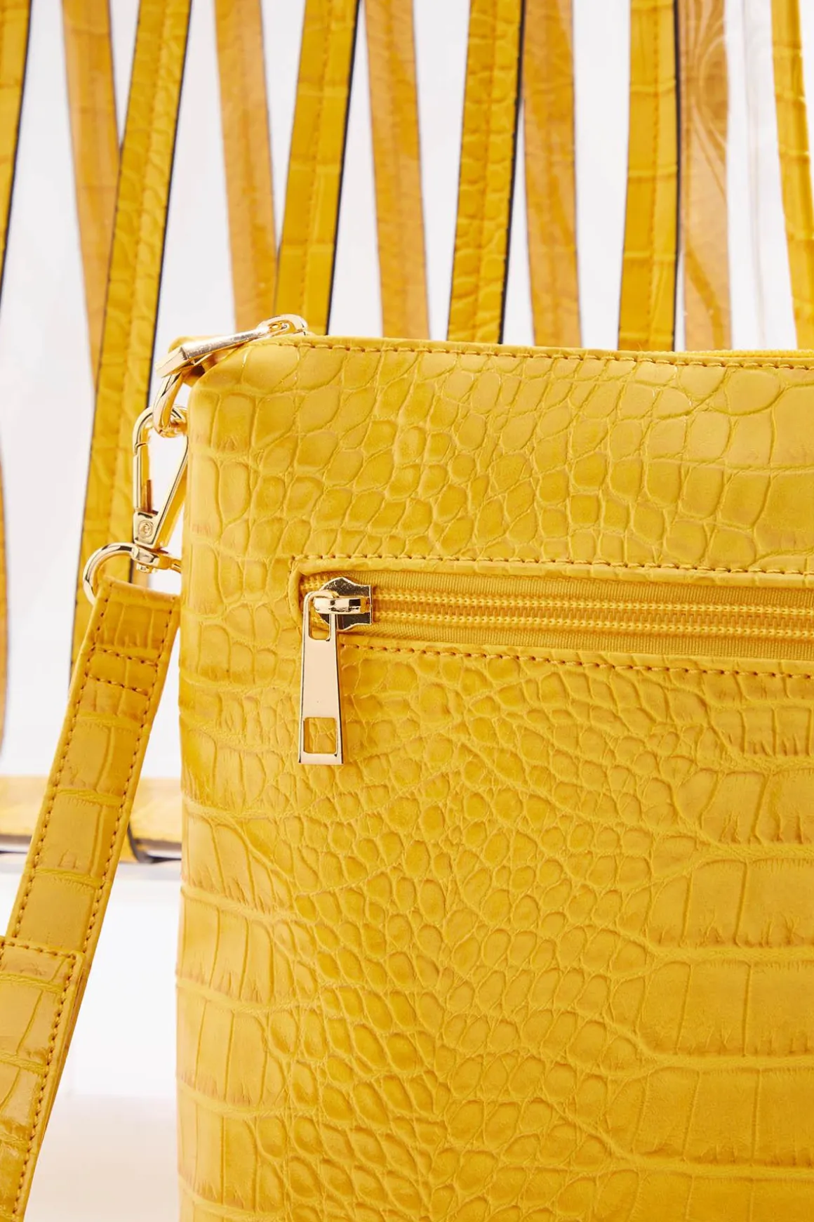 Croc Trim Lucite Tote Set