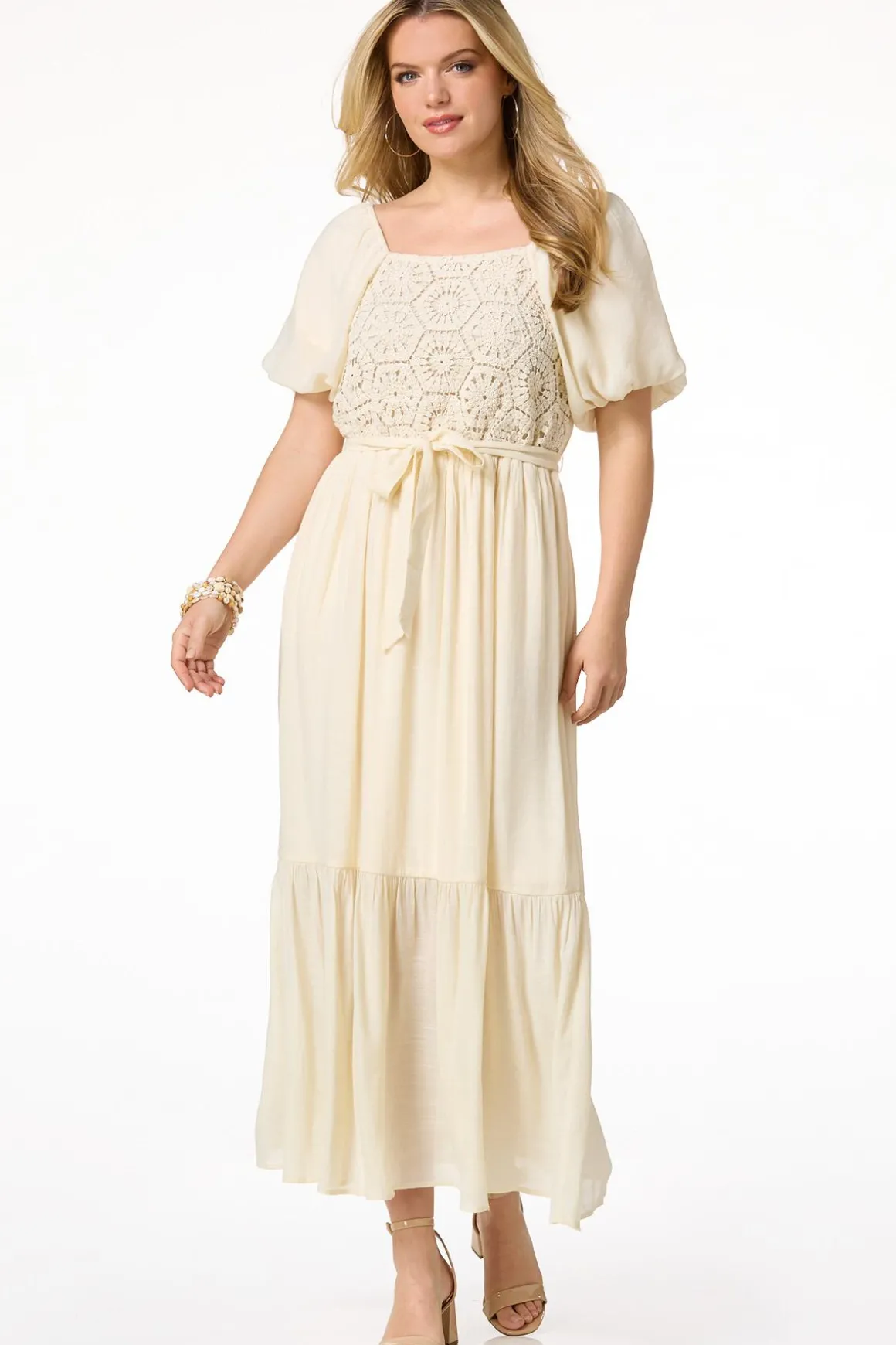 Crochet Bodice Maxi Dress