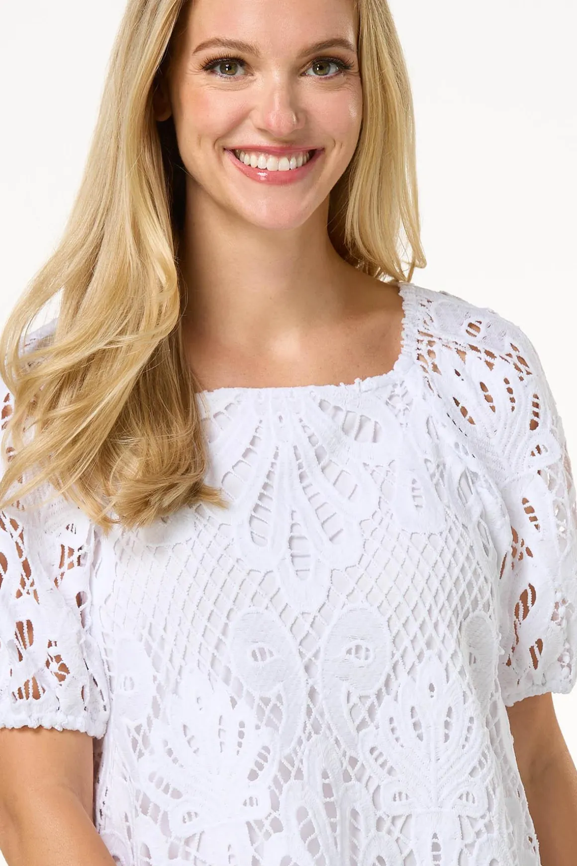Crochet Puff Sleeve Top