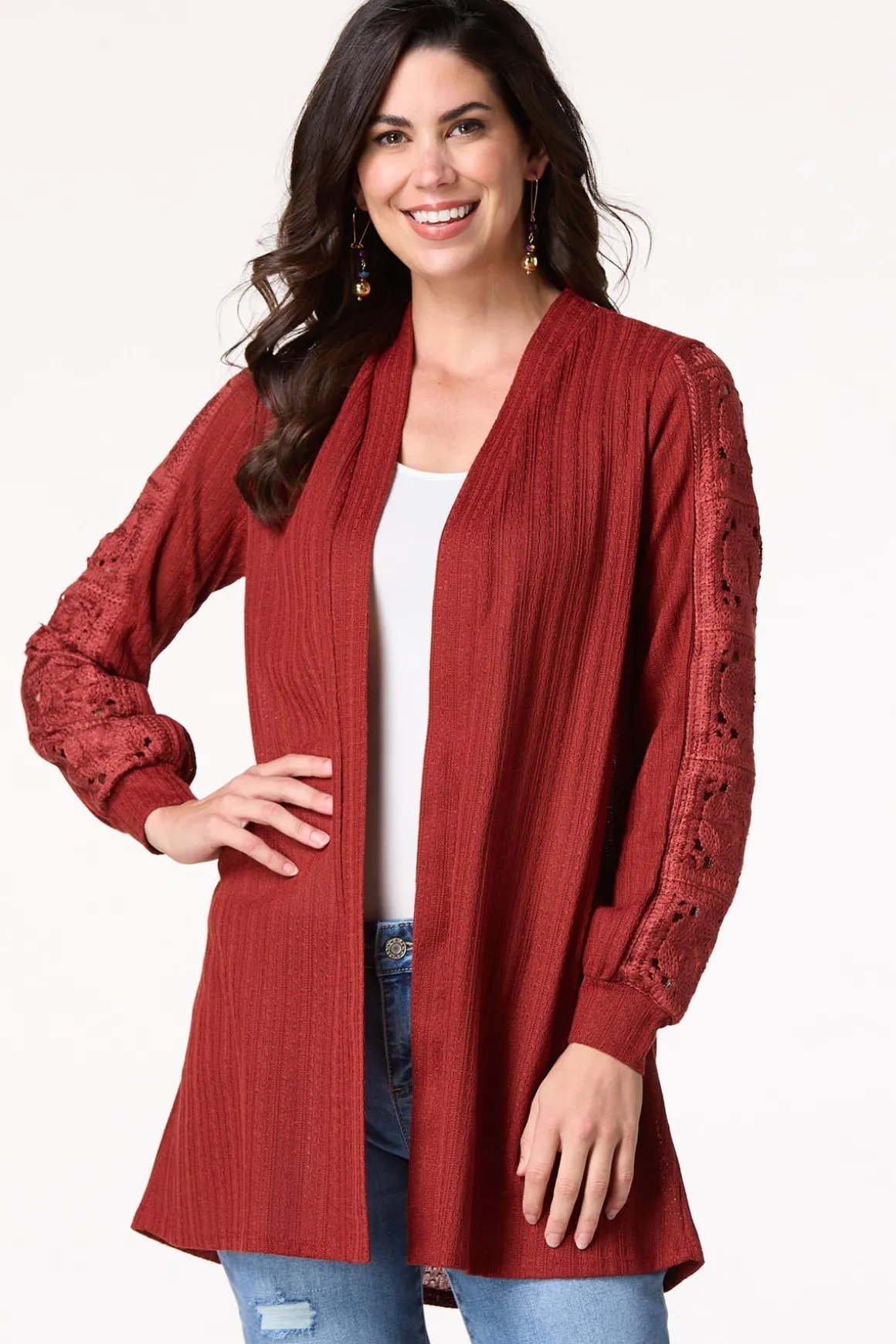 Crochet Sleeve Cardigan