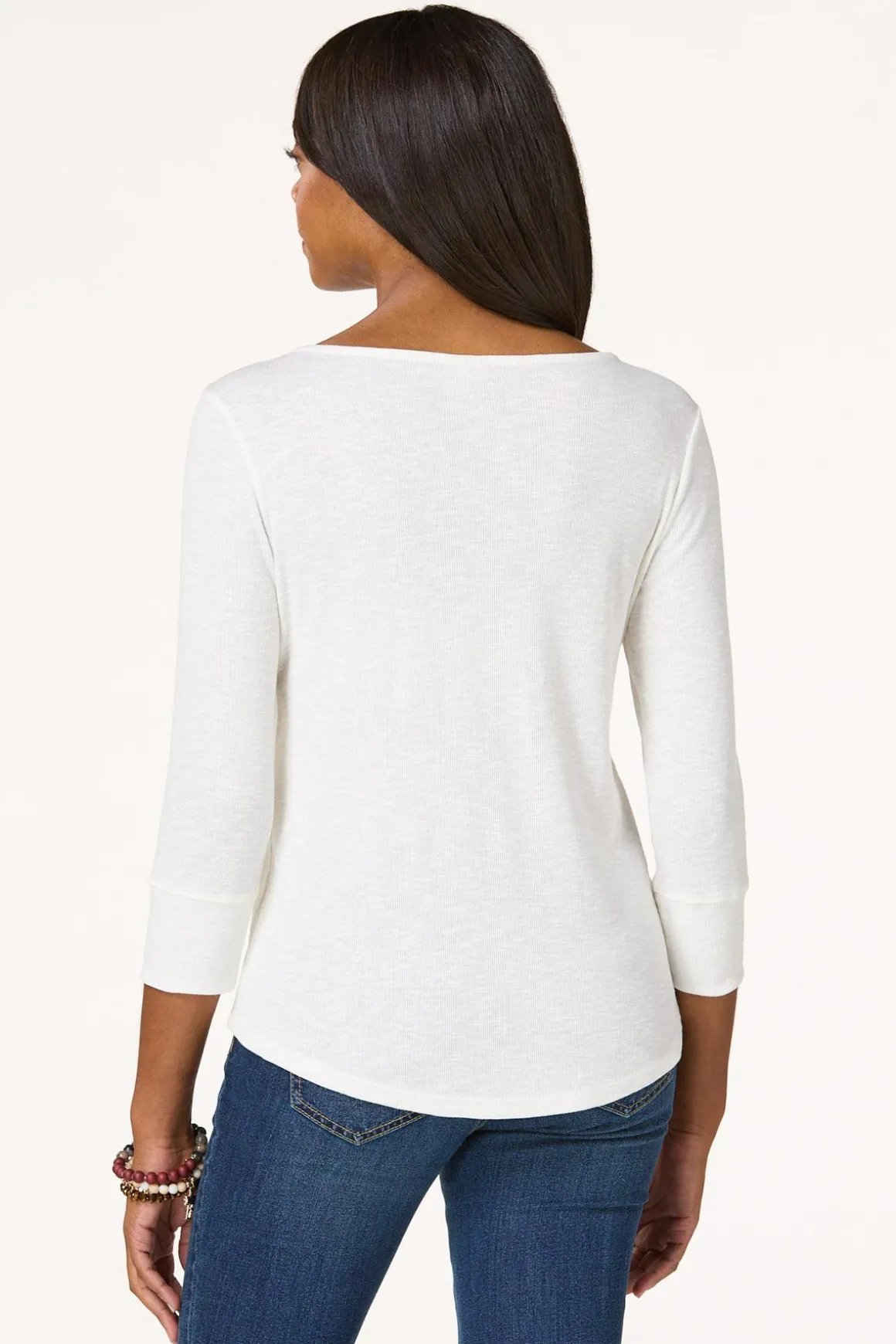 Crochet V- Neck Henley
