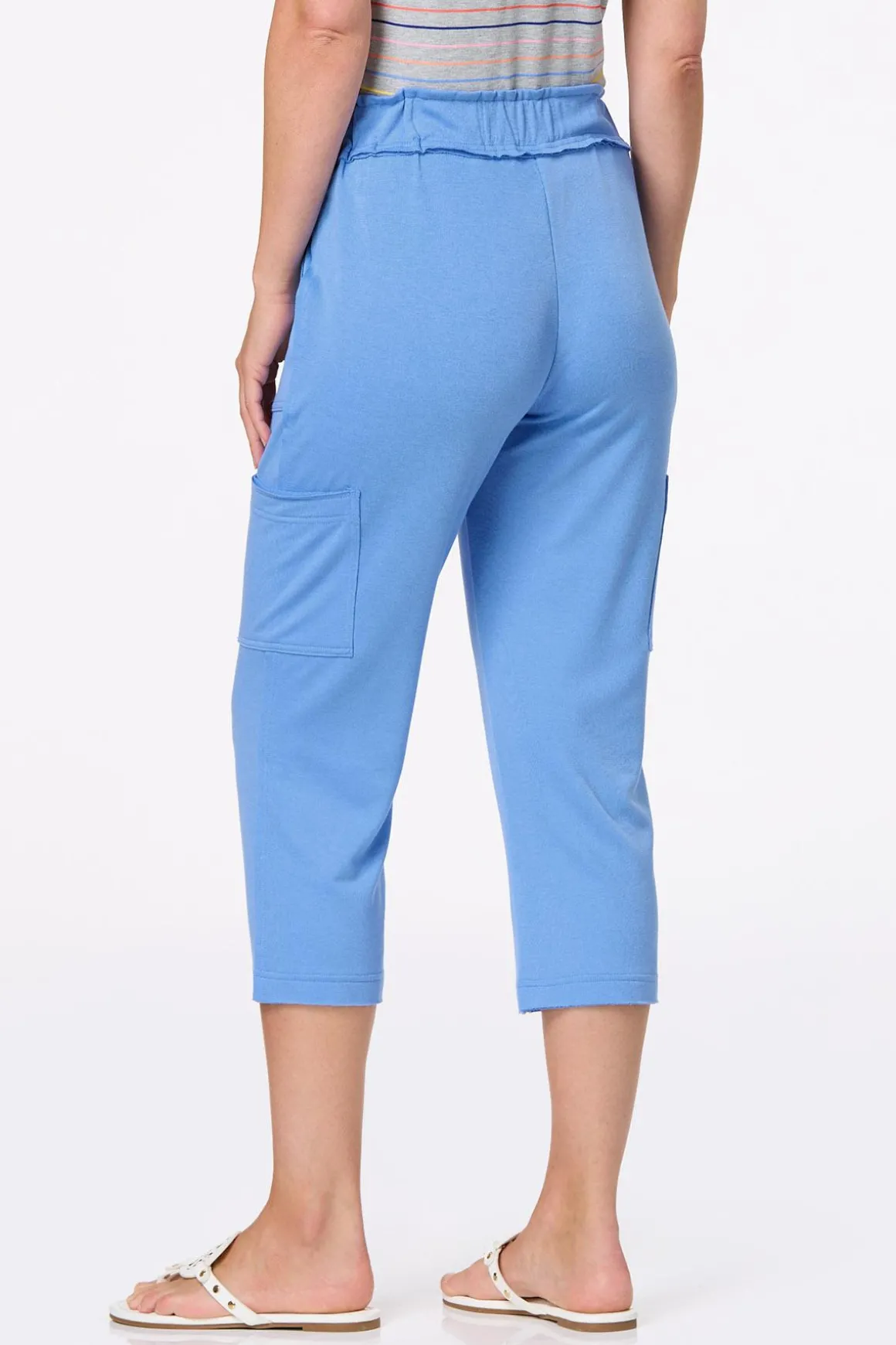 Cropped Blue French Terry Pants