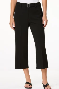 Cropped Crepe Textured Pants