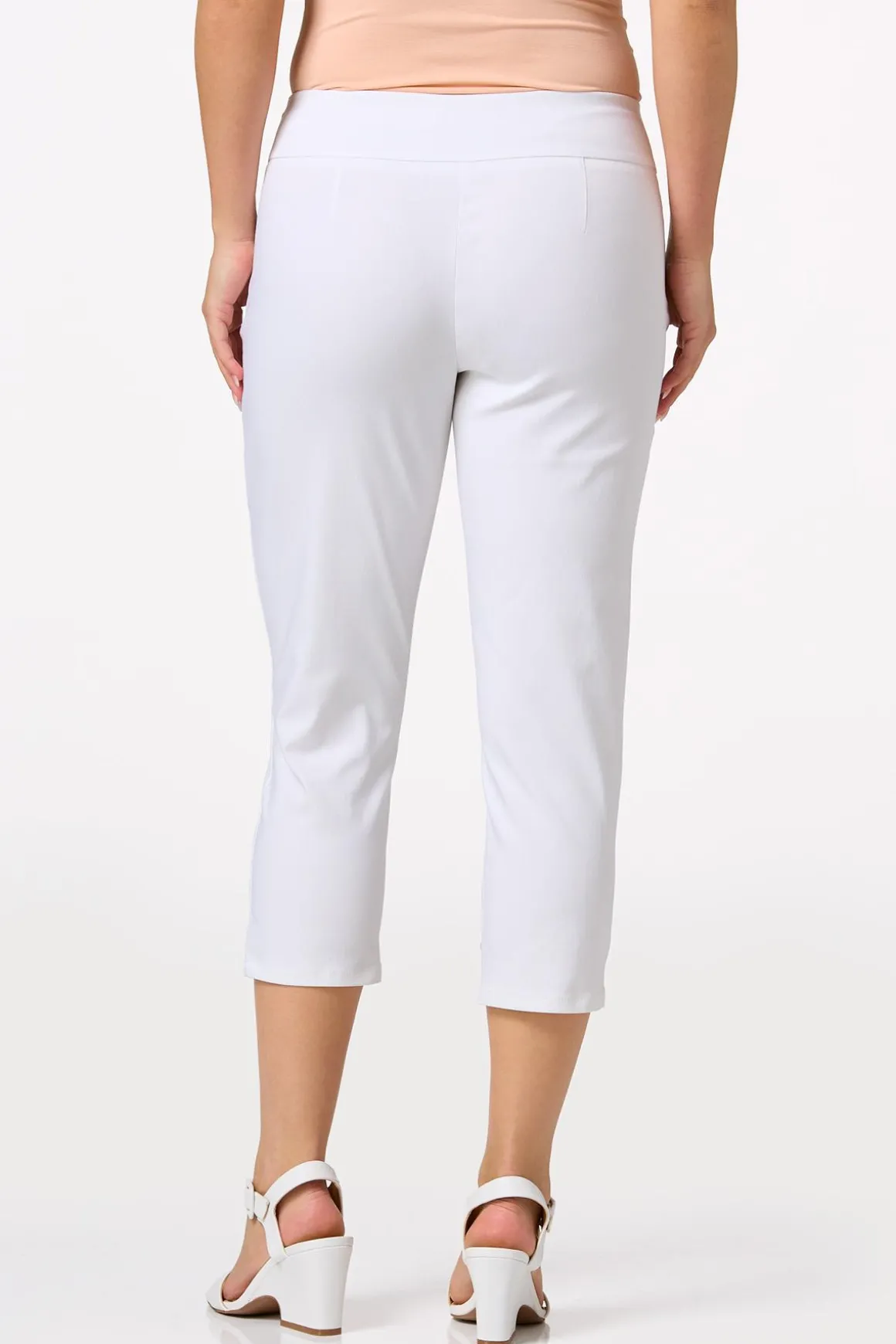 Cropped Cutout Rivet Pants