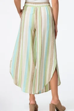 Cropped Garden Stripe Linen Pants