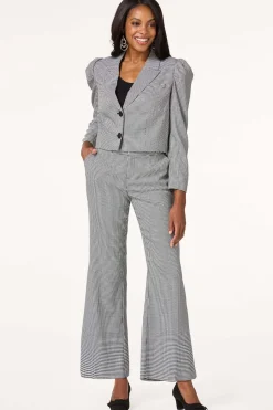 Cropped Houndstooth Blazer
