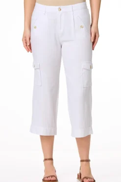 Cropped Linen Cargo Pants