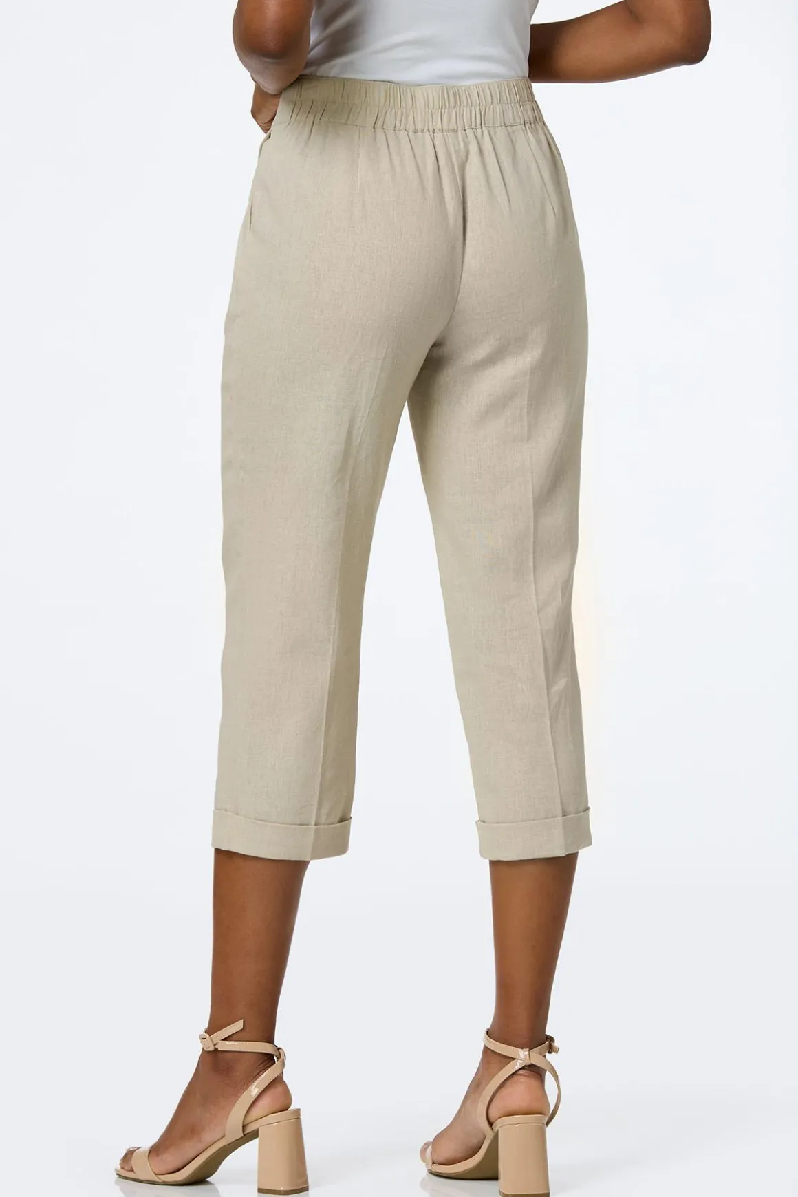 Cropped Natural Linen Pants