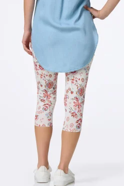 Cropped Red Blossom Leggings