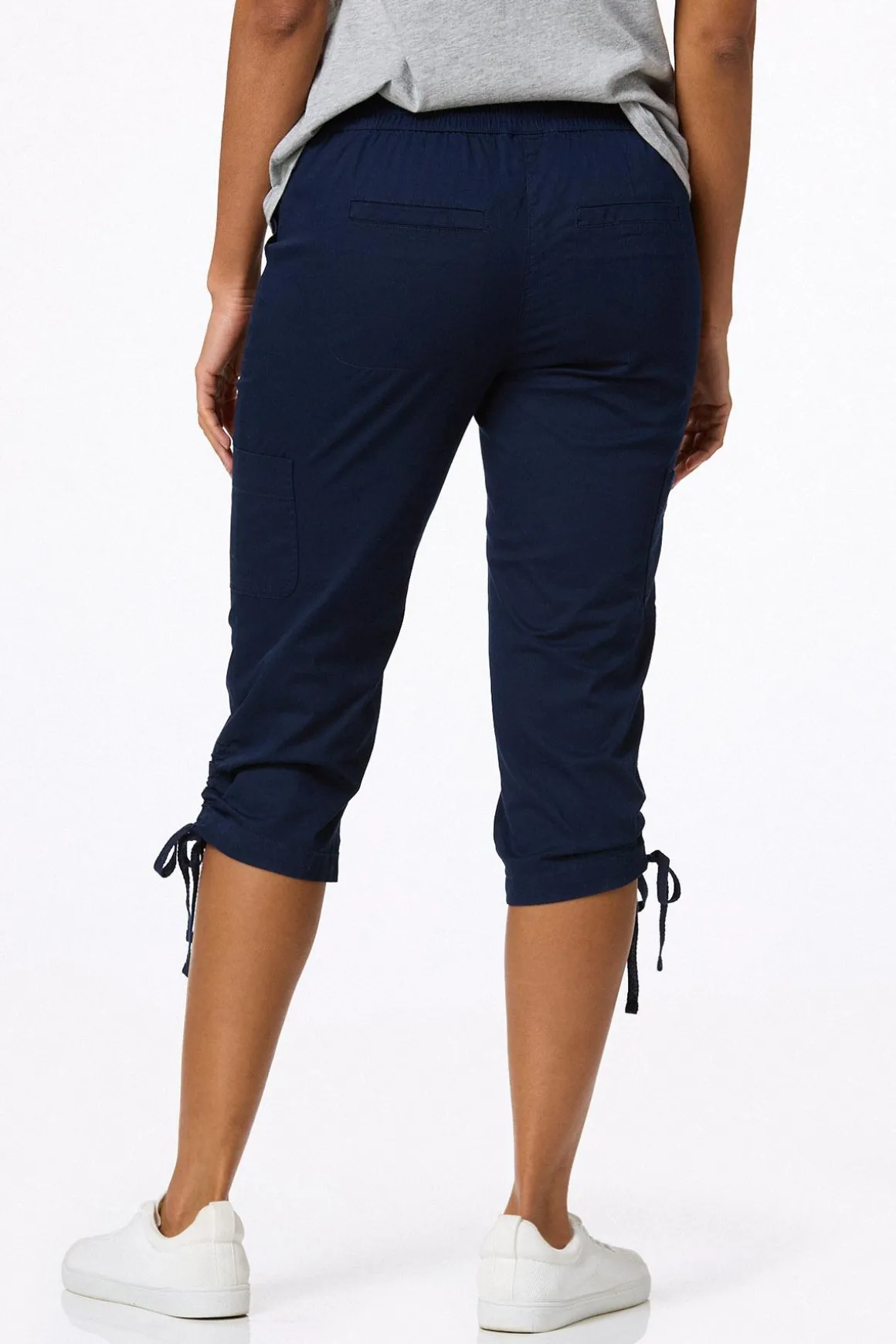 Cropped Ruched Hem Utility Pants