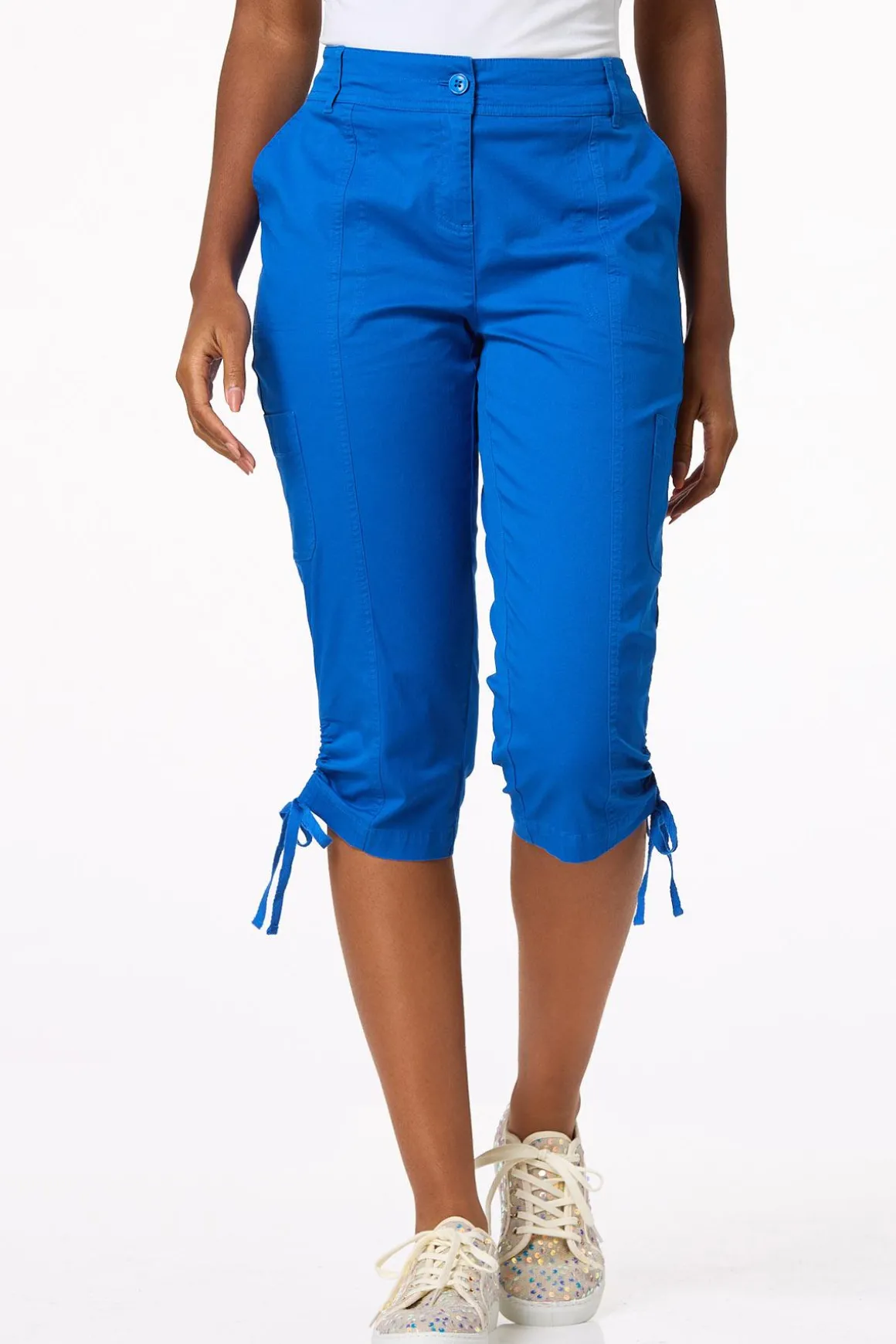 Cropped Ruched Hem Utility Pants