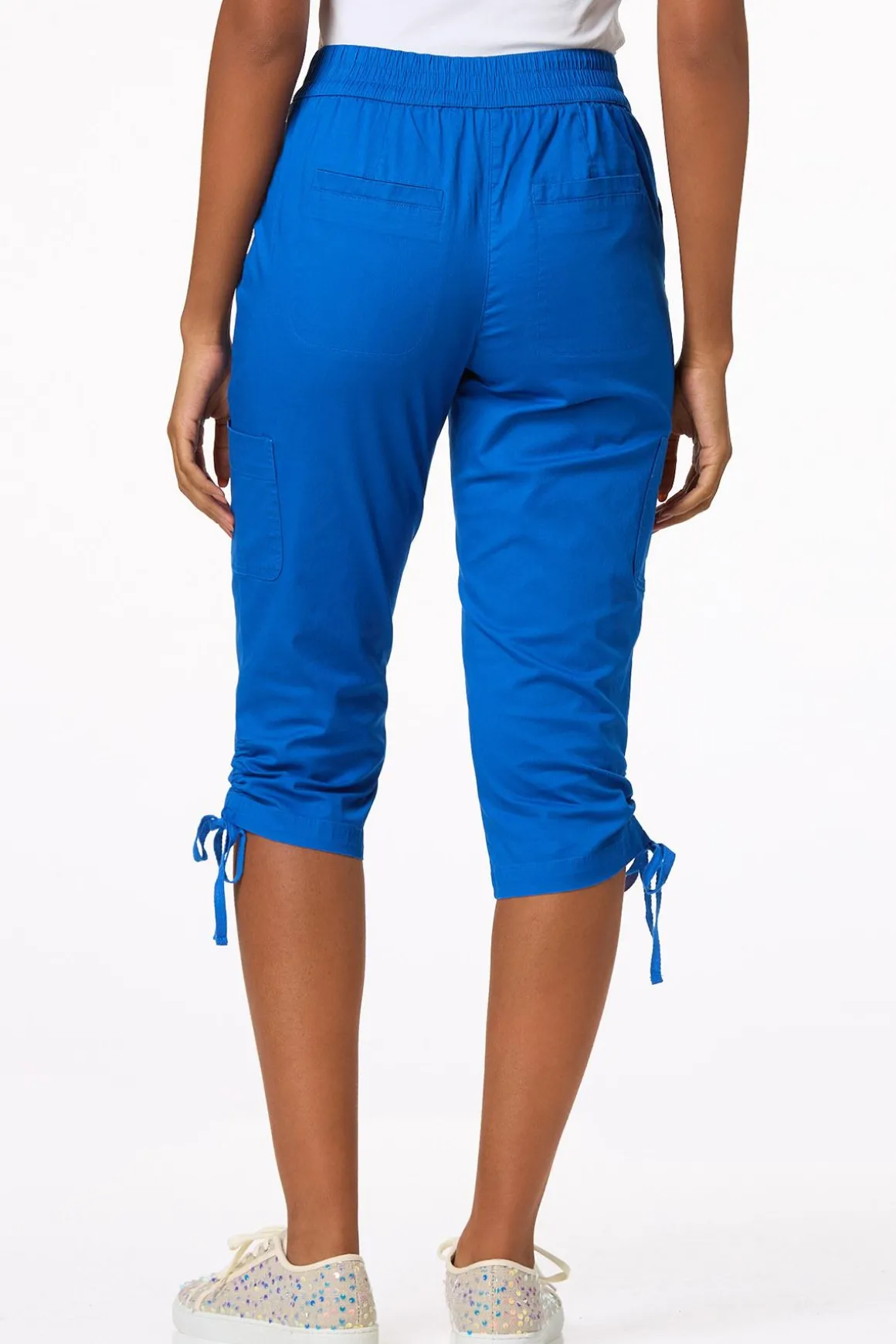 Cropped Ruched Hem Utility Pants