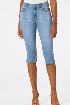 Cropped Slit Hem Skinny Jeans