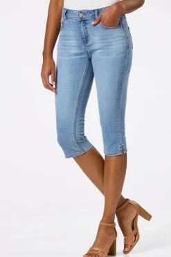 Cropped Slit Hem Skinny Jeans