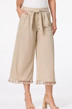 Cropped Tasseled Wide Leg Pants