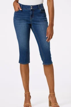 Cropped Two Button Skinny Jeans