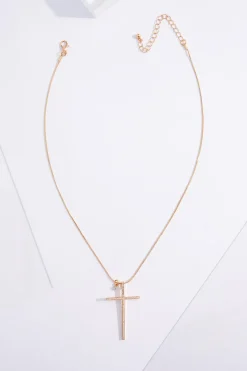 Cubic Zirconia Cross Pendant Necklace