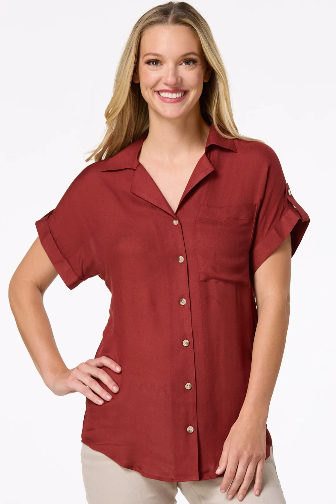 Cuffed Front Pocket Shirt