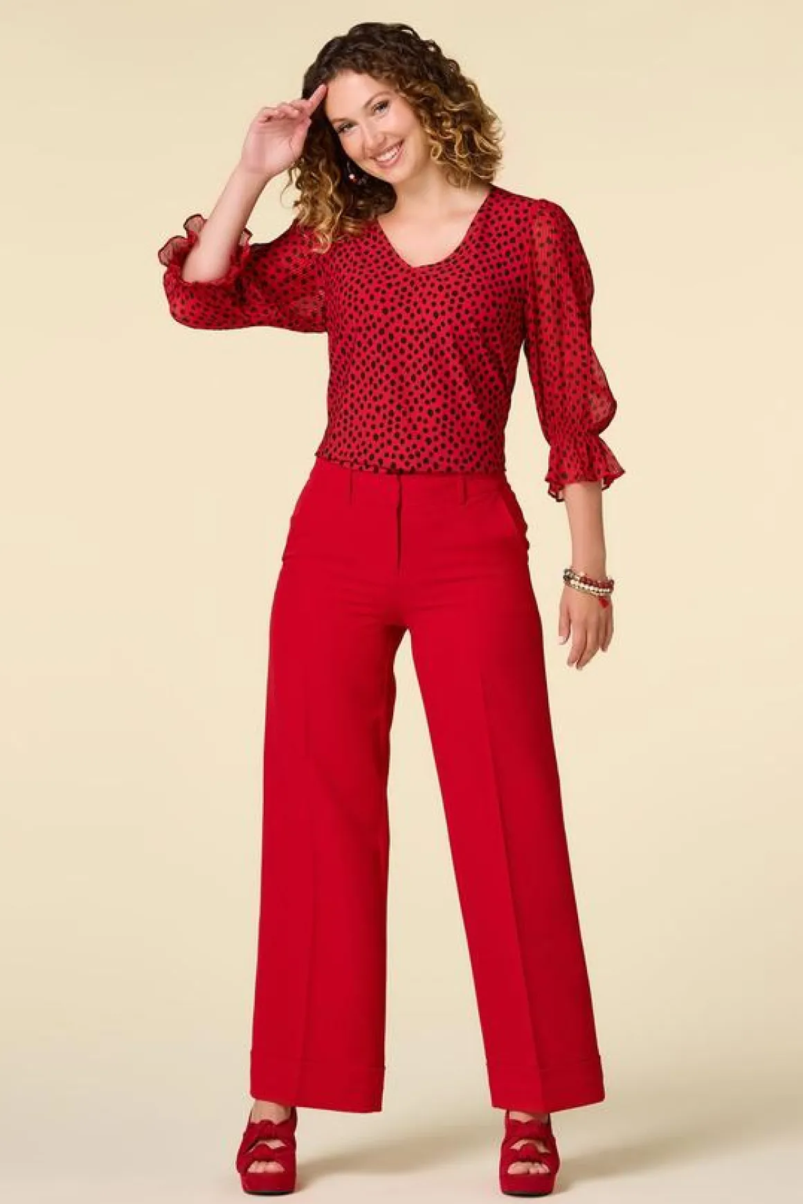 Cuffed Wide Leg Pants