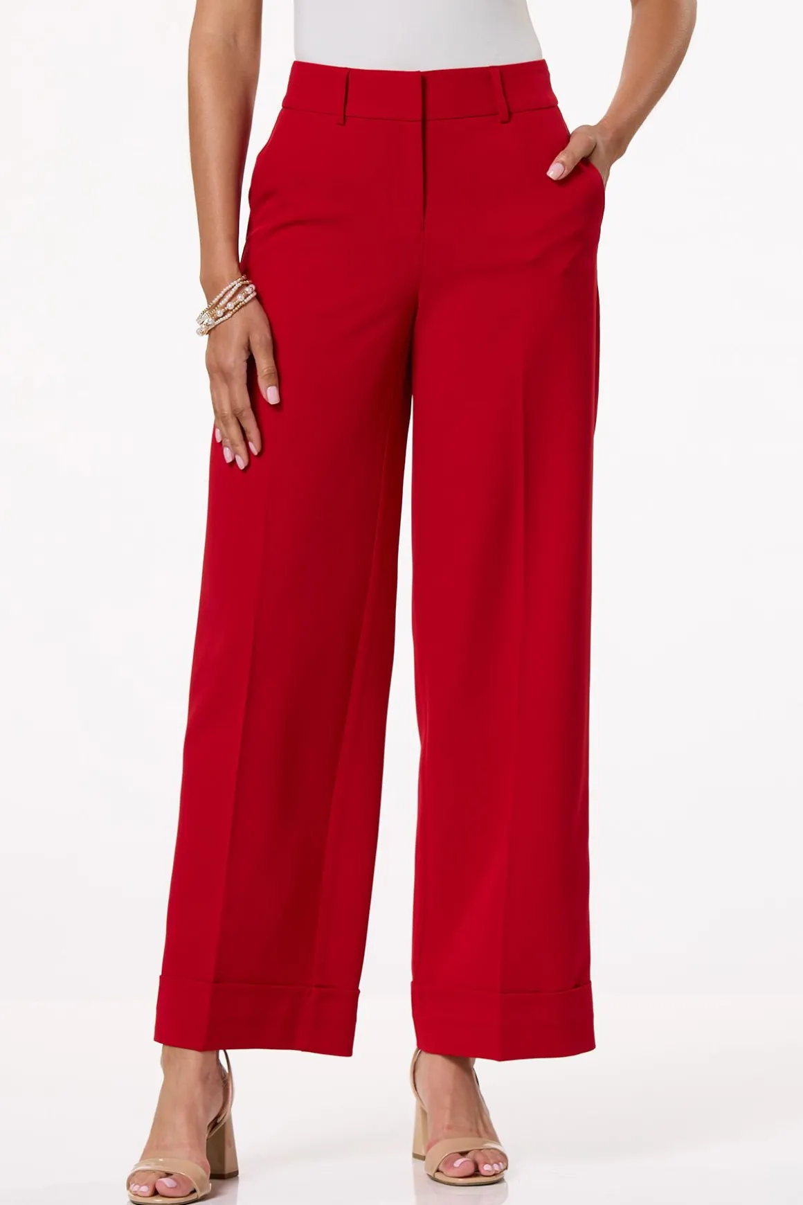 Cuffed Wide Leg Pants