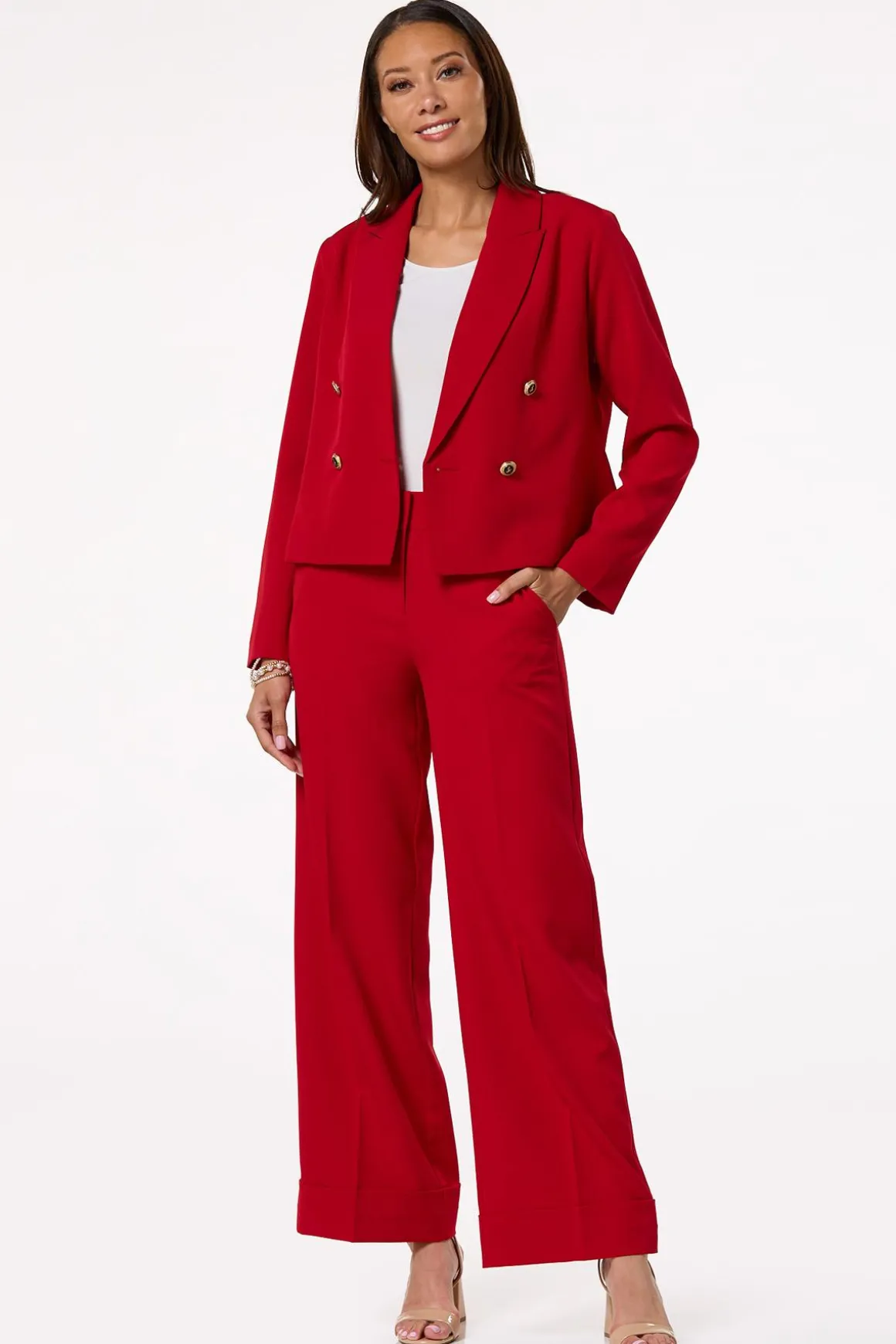 Cuffed Wide Leg Pants