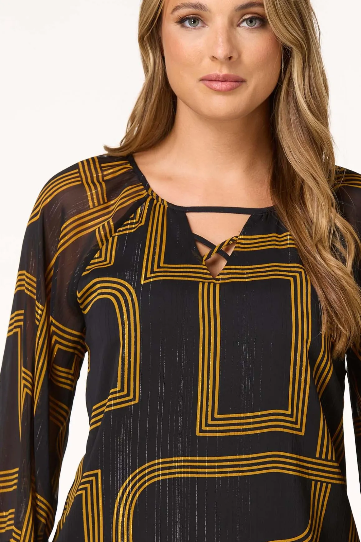 Cutout Bell Sleeve Top