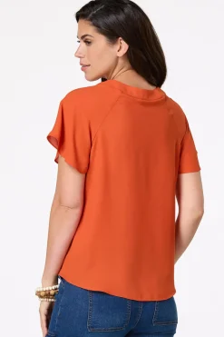 Cutout Chiffon Top
