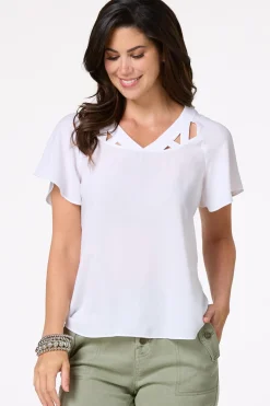 Cutout Chiffon Top