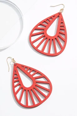 Cutout Dangle Wood Earrings