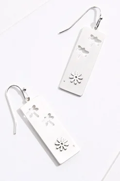 Cutout Dragonfly Rectangle Earrings