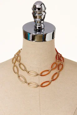 Cutout Oval Link Necklace