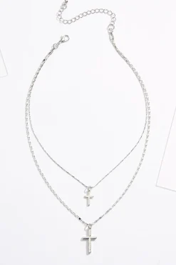 Dainty Cross Layered Necklace