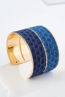 Denim Statement Cuff Bracelet