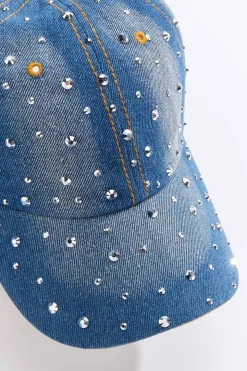 Denim Stud Baseball Hat