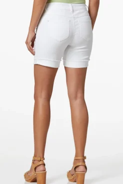 Distressed White Denim Shorts