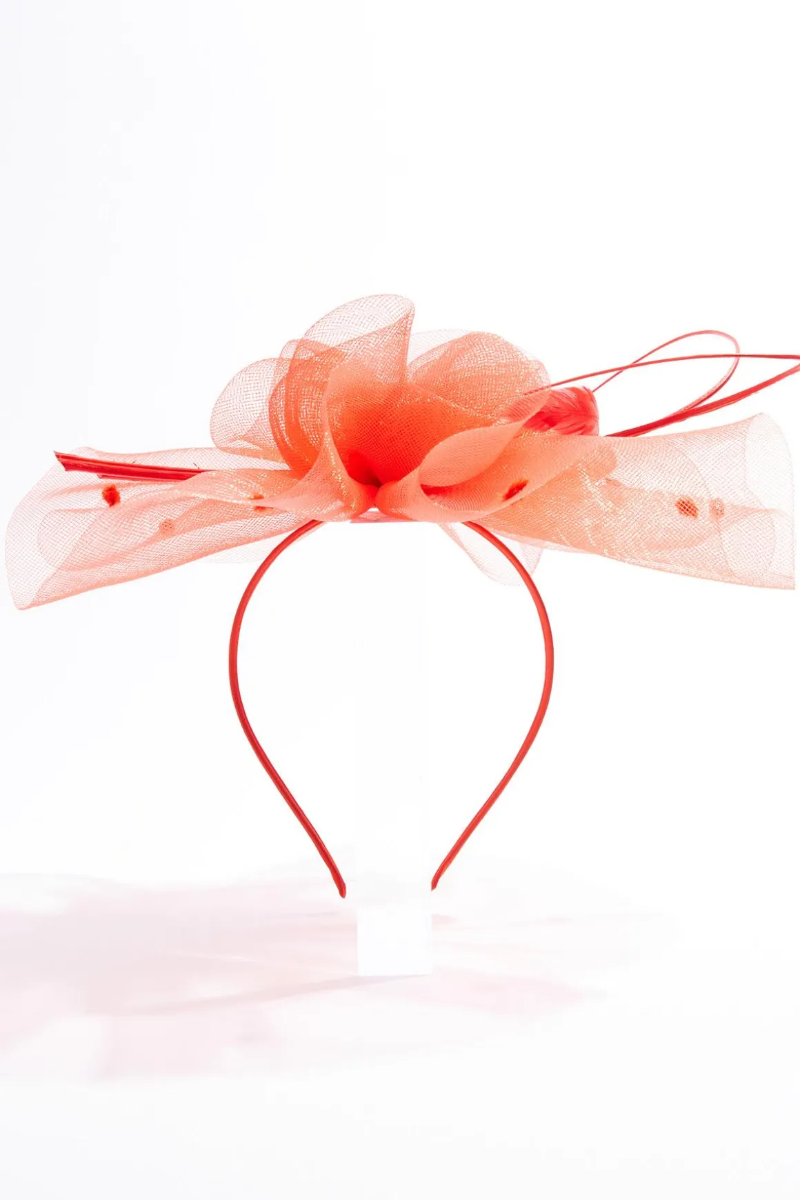 Dot Mesh Feather Fascinator