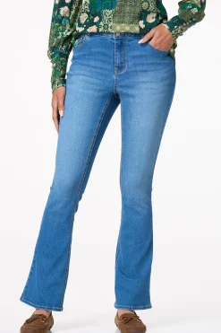 Double Button High Rise Bootcut Jeans