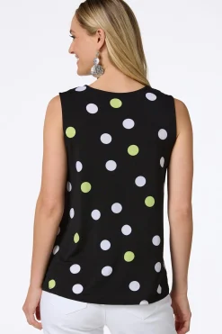 Draped Polka Dot Tank