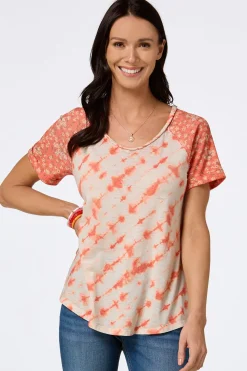 Dyed Floral Braided Trim Top
